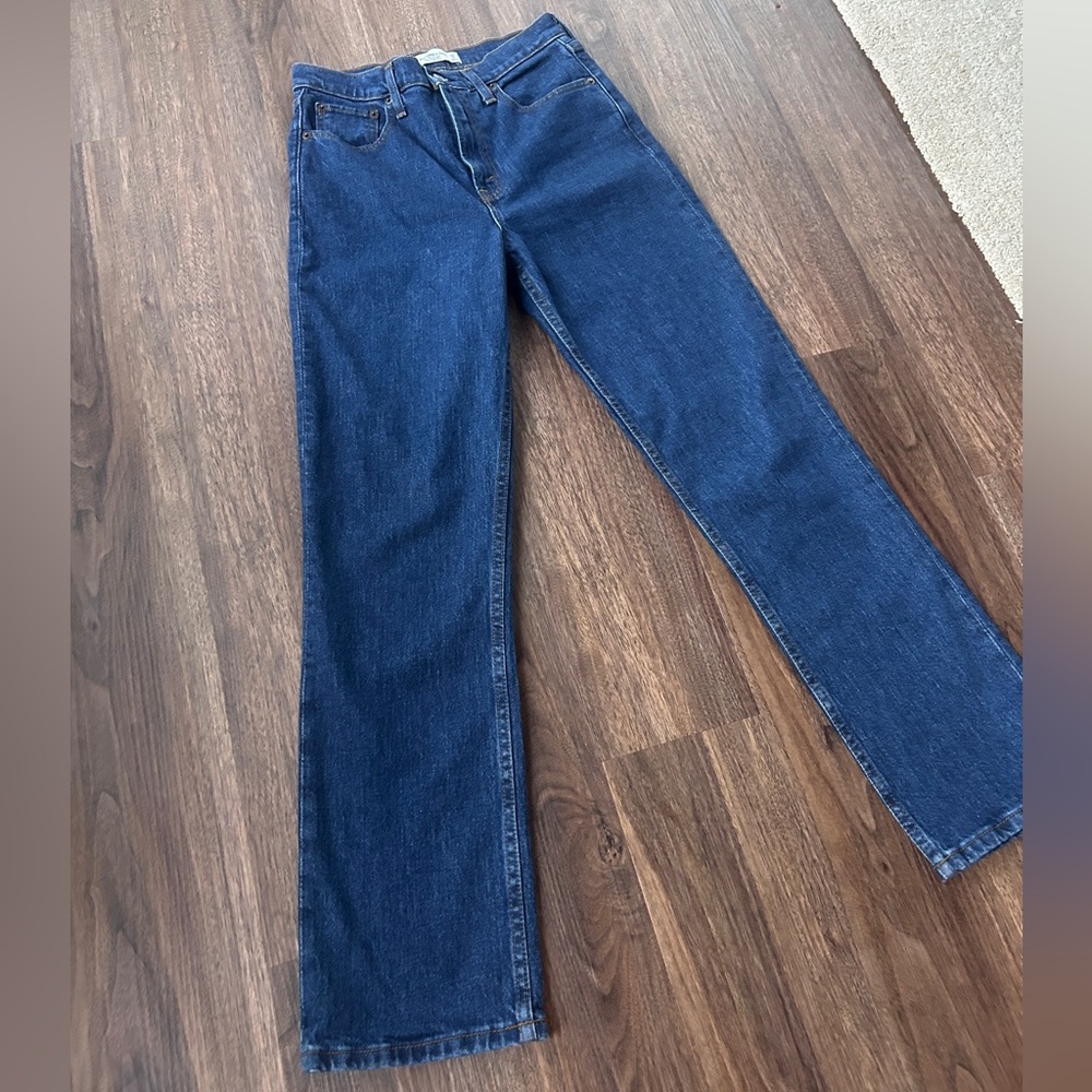 ABERCROMBIE & FITCH 90s Straight Ultra High Rise Jeans Minimalist Capsule Sz 25 - Picture 4 of 14